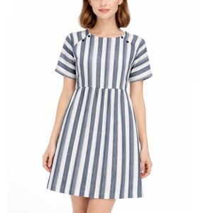 Ace & Jig 100% linen and cotton stripe short sleeve mini dress NEW